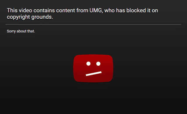 YouTube video is blocked on copyright grounds